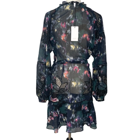 NWT Reiss Kensie Smudge Embroidered Mini Floral Print - Picture 4 of 12